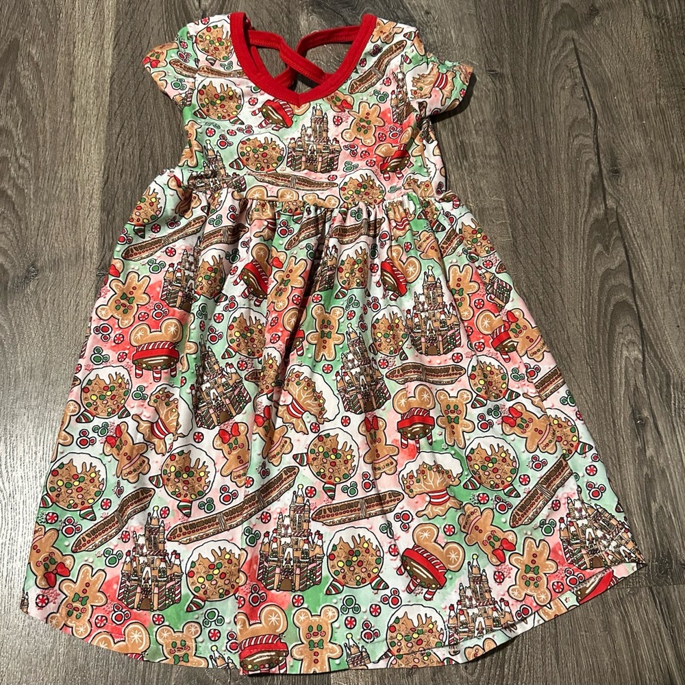 Gingerbread Mickey Christmas Disney Theme Dress 5/6